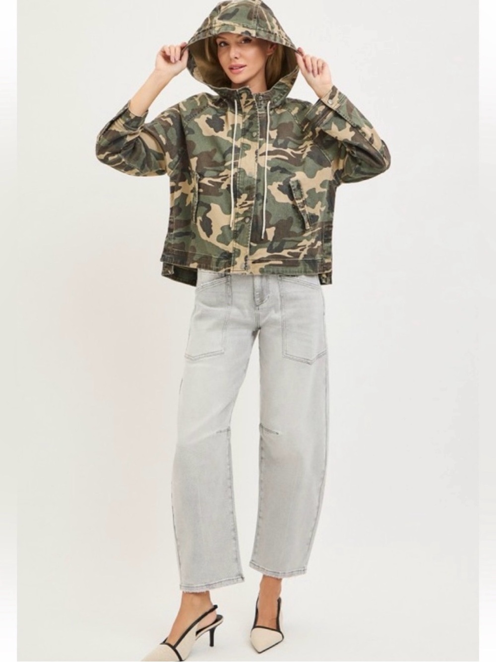 NEW Risen Camo Raglan Utility Jacket with Hood - Size Medium - Picture 5 of 6